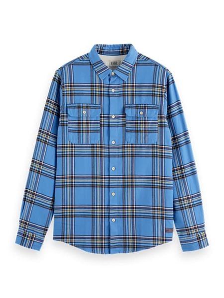 Scotch & Soda Koszula w kolorze niebieskim rozmiar: M. Niebieskie koszule Scotch & Soda, m, bez wzorów, z bawełny, bez kołnierzyka, bez ramiączek. Za 157.35 zł.