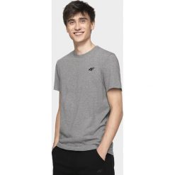 T-shirt męski TSM300 - średni szary melanż. Szare t-shirty 4F, m, bez wzorów, bez kołnierzyka, bez ramiączek. Za 39.99 zł.