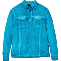 Shirt polo z długim rękawem Regular Fit bonprix ciemnoturkusowy. Bluzki z długim rękawem bonprix. Za 37.99 zł.