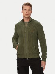 Aeronautica Militare Kardigan 262MA1664UL00409 Khaki Regular Fit. Brązowe swetry rozpinane Aeronautica Militare, m, bez wzorów, z bawełny, bez kołnierzyka, bez ramiączek. Za 954.99 zł.