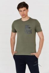 AERONAUTICA MILITARE Zielony t-shirt męski. Zielone t-shirty Aeronautica Militare, m, bez wzorów, bez kołnierzyka, bez ramiączek. W wyprzedaży za 299.99 zł.