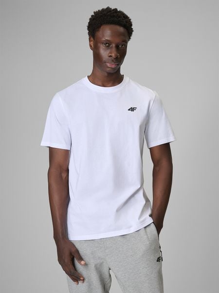 4F T-shirt regular gładki męski (3-pack) - biały XL. Białe t-shirty 4F, m, bez wzorów, z bawełny, bez kołnierzyka, bez ramiączek. Za 129.99 zł.