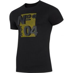 T-shirt męski TSM011 - głęboka czerń. T-shirty 4F, m, bez wzorów, bez kołnierzyka, bez ramiączek. W wyprzedaży za 34.99 zł.