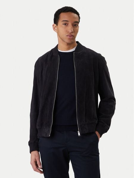 BOSS Kurtka skórzana H-Muller 50543213 Granatowy Regular Fit. Niebieskie kurtki Boss, m, bez wzorów, ze skóry, bez kaptura. Za 2,309.00 zł.