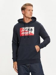 Jack&Jones Bluza Nolan 12256849 Granatowy Standard Fit. Niebieskie bluzy Jack&Jones, m, bez wzorów, z syntetyku, bez kaptura. Za 59.99 zł.