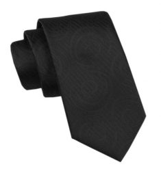 Elegancki Krawat Męski - Alties - Czarny z Fakturą Materiału. Czarne krawaty i muchy Alties, bez wzorów, z tkaniny. Za 49.00 zł.