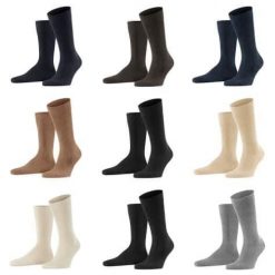 Skarpety Falke Family. Brązowe skarpety Falke, bez wzorów, z bawełny. Za 113.00 zł.