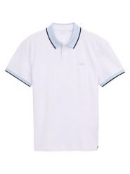 Tom Tailor Koszulka polo w kolorze białym rozmiar: L. Białe koszulki polo Tom Tailor, l, bez wzorów, z bawełny, bez kołnierzyka, bez ramiączek. Za 70.08 zł.