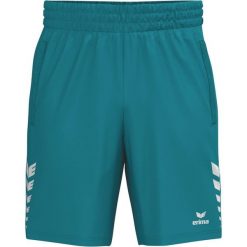 Spodenki treningowe Erima Celebrate 125 w kolorze niebieskim. Niebieskie krótkie spodenki sportowe 55PROTEC, l, bez wzorów, z dzianiny. Za 170.40 zł.