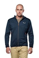 Bluza trekkingowa męska Puez Altavia PL HD. Niebieskie bluzy z kapturem Salewa, m, bez wzorów, z dzianiny, z kapturem. Za 400.85 zł.