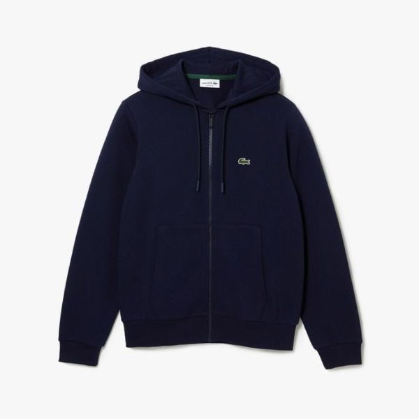 Bluza sportowa męska Lacoste SH9626 00 166 rozpinana. Niebieskie bluzy bez kaptura LACOSTE, m, bez wzorów, z bawełny, z kapturem. Za 446.40 zł.