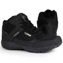 Buty męskie zimowe wysokie ocieplane DK PREDATOR. Czarne buty sportowe casual DK, na zimę, bez wzorów, bez zapięcia. Za 199.00 zł.
