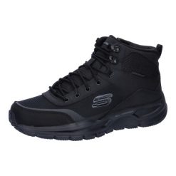 Buty zimowe męskie, Escape Plan 2.0 - Woodrock. Czarne buty trekkingowe Skechers, na wiosnę, bez wzorów, z materiału, za kostkę, bez zapięcia. Za 339.99 zł.
