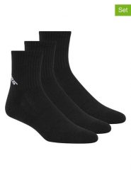 Skechers Skarpety (3 pary) w kolorze czarnym rozmiar: 36-38. Czarne skarpety Skechers, bez wzorów, ze splotem. Za 17.99 zł.