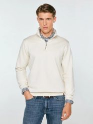 Bluza męska ze stójką perłowa marcell 103. Białe bluzy BIG STAR, l, bez wzorów, z bawełny, bez kaptura. Za 199.99 zł.