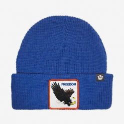 Czapka Beanie Goorin Bros New Heights Blue. Niebieskie czapki zimowe Goorin Bros, bez wzorów. Za 181.89 zł.