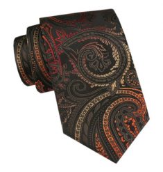 Męski Krawat - Angelo di Monti - Duży Wzór Orientalny. Krawaty i muchy Angelo di Monti, bez wzorów, z tkaniny. Za 45.00 zł.