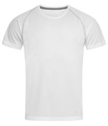 Koszulka T-shirt, Biała, Sportowa, ACTIVE-DRY Poliester, Raglanowe Rękawy. Białe bezrękawniki Stedman, bez wzorów, z materiału, bez ramiączek, na fitness i siłownię. Za 55.00 zł.