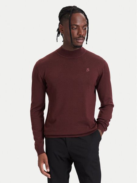 KARL LAGERFELD Golf 655002 564399 Bordowy Regular Fit. Czerwone golfy KARL LAGERFELD, m, bez wzorów, z wełny, bez ramiączek. Za 569.99 zł.