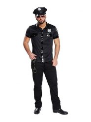 Rubie`s Koszula kostiumowa "Sexy policeman" w kolorze czarnym rozmiar: 58. Czarne koszule s, z aplikacjami, bez kołnierzyka, bez ramiączek. Za 73.76 zł.