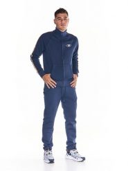 Męski dres zapinany na suwak, z wysokim kołnierzem, linia Earth Tones. Niebieskie komplety dresowe LEONE 1947 APPAREL, m, bez wzorów, z dresówki, bez ramiączek. Za 168.36 zł.