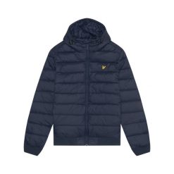 Kurtka puchowa Lyle & Scott. Niebieskie kurtki LYLE AND SCOTT, m, bez wzorów, z materiału, bez kaptura. Za 550.15 zł.
