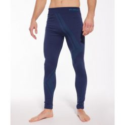 Spodnie męskie z wełną merino Brubeck THERMO WOOL by Pustelnik. Niebieskie bielizna termoaktywna Brubeck, na zimę, m, bez wzorów, z wełny, bez ramiączek, narciarskie. Za 183.49 zł.