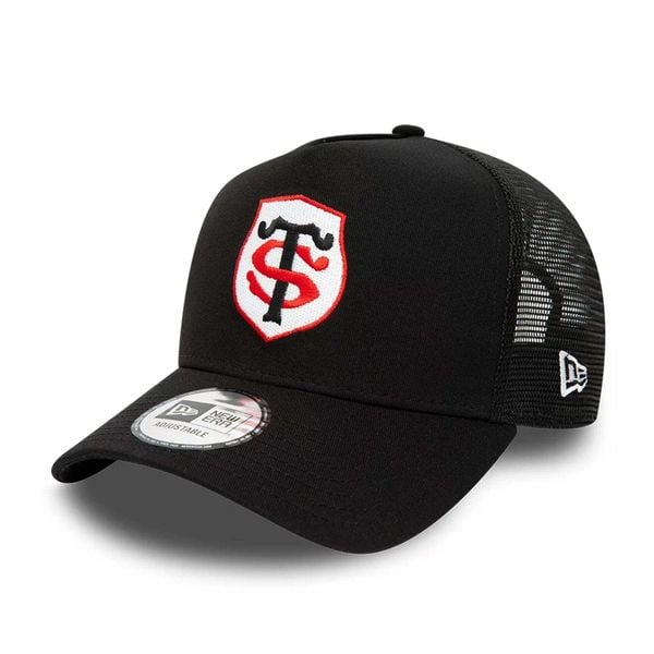 Czapka trucker Stade Toulousain Team Logo. Czarne czapki z daszkiem New Era, bez wzorów, z materiału. Za 175.50 zł.