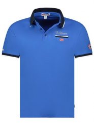Geographical Norway Koszulka polo "Kara" w kolorze niebieskim rozmiar: M. Niebieskie koszulki polo Geographical Norway, m, bez wzorów, z bawełny, bez kołnierzyka, bez ramiączek. Za 128.25 zł.