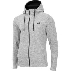 Polar męski PLM301 - chłodny jasny szary melanż. Szare bluzy z polaru 4F, m, bez wzorów, z dzianiny, z kapturem. Za 129.99 zł.