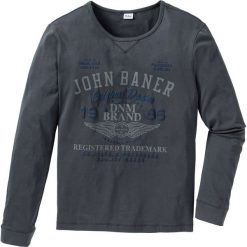 Shirt z długim rękawem i nadrukiem Regular Fit bonprix nocny niebieski. Bezrękawniki bonprix. Za 44.99 zł.
