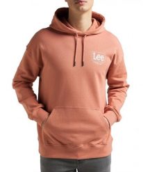 LEE LOGO LOOSE HOODIE MĘSKA BLUZA Z KAPTUREM LOGO NADURK RUST L83SSPUK 112145617. Bluzy Lee, l, bez wzorów, z kapturem. Za 189.99 zł.