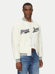 Guess Jeans Kurtka bomber M5RL54 WHAA2 Beżowy Regular Fit. Brązowe kurtki Guess Jeans, m, z aplikacjami, z jeansu, bez kaptura. Za 399.99 zł.