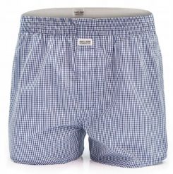 Męskie Bokserki Bawełniane - Pako Jeans - Drobna, Niebieska Kratka. Niebieskie bokserki Pako Jeans, l, bez wzorów, z bawełny. Za 33.00 zł.