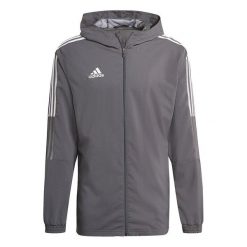 Kurtka męska adidas Tiro 21 Windbreaker. Białe kurtki Adidas, l, bez wzorów, bez kaptura. Za 199.00 zł.