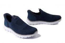 RIEKER B6659-14 blue, półbuty męskie. Niebieskie eleganckie półbuty Rieker, bez wzorów, bez obcasa, bez zapięcia. Za 254.93 zł.