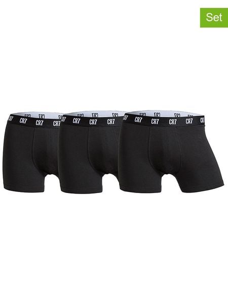 CR7 Bokserki (3 pary) w kolorze czarnym rozmiar: L. Czarne bokserki CR7, l, bez wzorów. Za 118.01 zł.