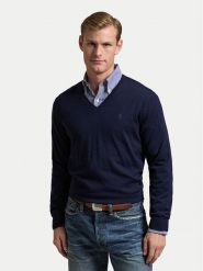 Polo Ralph Lauren Sweter 710941105001 Granatowy Regular Fit. Niebieskie swetry rozpinane Polo Ralph Lauren, l, bez wzorów, z wełny, bez kołnierzyka, bez ramiączek. Za 919.99 zł.