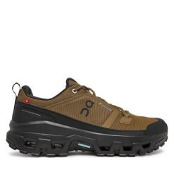 Trekkingi On. Brązowe buty trekkingowe On, bez wzorów, bez zapięcia. Za 799.99 zł.