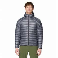 Kurtka z kapturem Mountain Hardwear Ghost Whisperer™. Niebieskie kurtki MOUNTAIN HARDWEAR, bez wzorów, z puchu, z kapturem. Za 1,634.90 zł.