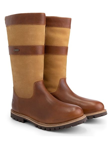 TRAVELIN' Skórzane kozaki "Denmark" w kolorze jasnobrązowym rozmiar: 41. Brązowe kozaki Travelin', bez wzorów, bez obcasa, na płaskiej podeszwie, bez zapięcia. Za 404.10 zł.