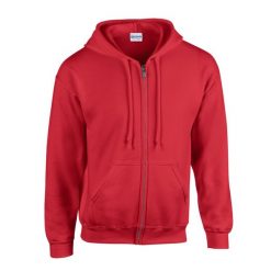 Bluza Z Kapturem Dla Dorosłych Unisex Heavy Blend Full Zip. Czerwone bluzy GILDAN, m, bez wzorów, z kapturem. Za 156.99 zł.