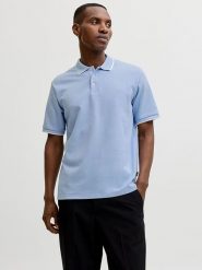 Jack & Jones Koszulka polo "Prblaethan" w kolorze błękitnym rozmiar: XXL. Niebieskie koszulki polo Jack & Jones, xxl, bez wzorów, bez kołnierzyka, bez ramiączek. Za 69.99 zł.