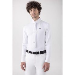 Equiline David Wedstrijd Polo Long Sleeves Wit -. Białe koszulki polo EQUILINE, bez wzorów, bez kołnierzyka, bez ramiączek, do jazdy konnej. Za 620.50 zł.