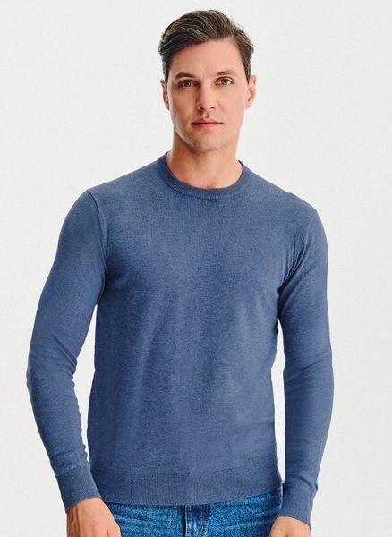 PAKO LORENTE – Niebieski sweter męski. Niebieskie swetry nierozpinane Pako Lorente, na jesień, l, bez wzorów, z nylonu, bez kołnierzyka, bez ramiączek. Za 99.99 zł.