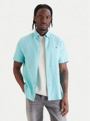 Tommy Hilfiger Koszula MW0MW42450 Turkusowy Regular Fit. Niebieskie koszule Tommy Hilfiger, m, bez wzorów, z bawełny, bez kołnierzyka, bez ramiączek. Za 369.99 zł.