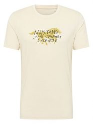 Mustang Koszulka w kolorze kremowym rozmiar: S. Brązowe bezrękawniki Mustang, s, bez wzorów, z bawełny, bez kołnierzyka, bez ramiączek. Za 48.28 zł.