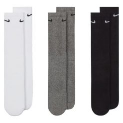 Amortyzowane Skarpety Do Butów Unisex Dla Dorosłych (zestaw 3 Sztuk). Białe skarpety Nike, bez wzorów, z bawełny. Za 155.99 zł.