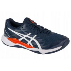Męskie Żelowe Buty Do Siatkówki. Niebieskie buty turystyczne ASICS, bez wzorów, bez zapięcia, do siatkówki. Za 633.99 zł.