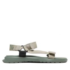 Sandały adidas. Zielone sandały Adidas, bez zapięcia. Za 209.99 zł.